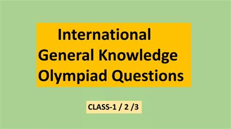 Igko Class 2 Class 3 International General Knowledge Olympiad Youtube