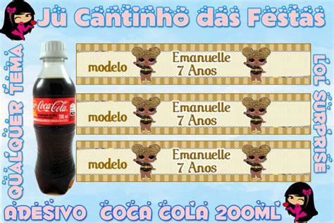 Adesivo Mini Coca Cola Ml Lol Surprise Elo