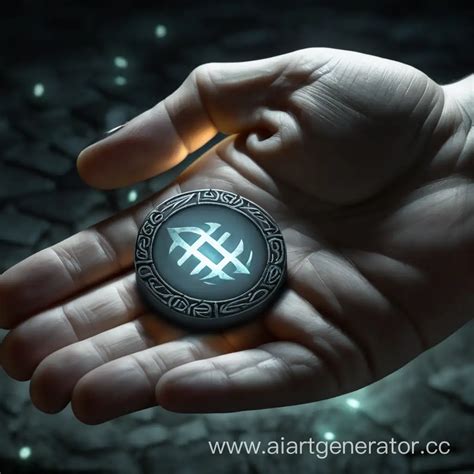Glowing Gray Rune on Hand Mystic Symbolism and Enchantment | AI Art ...