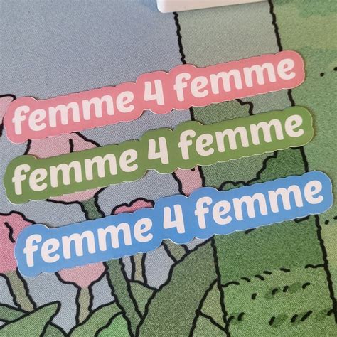 Femme Femme Vinyl Sticker Lesbian Owned Handmade Sapphic Wlw Decal