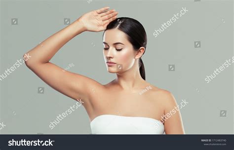 Armpit Woman Hand Clean Skin Depilation Stock Photo 1712483740