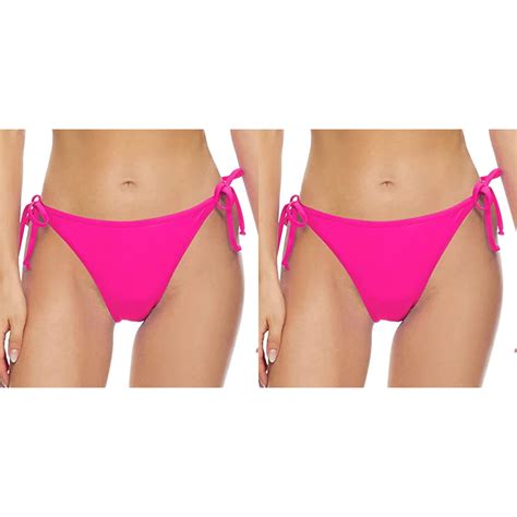 Pack Women Vintage Print Low Waist Brazilian Bikini Bottom Swimwear Briefs Beachwear Brazilian