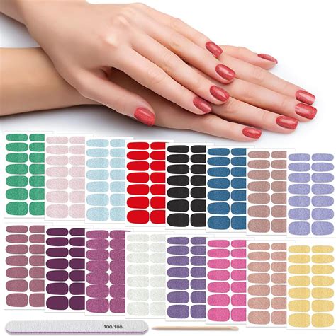 Amazon Danneasy Sheets Nail Polish Strips Glitter Nail Wraps