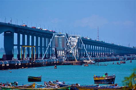 Pamban Bridge In Rameswaram Pamban Rail Bridge Pamban Road