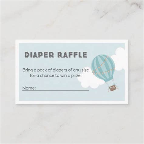 Hot Air Balloon Diaper Raffle Tickets Enclosure Card Zazzle