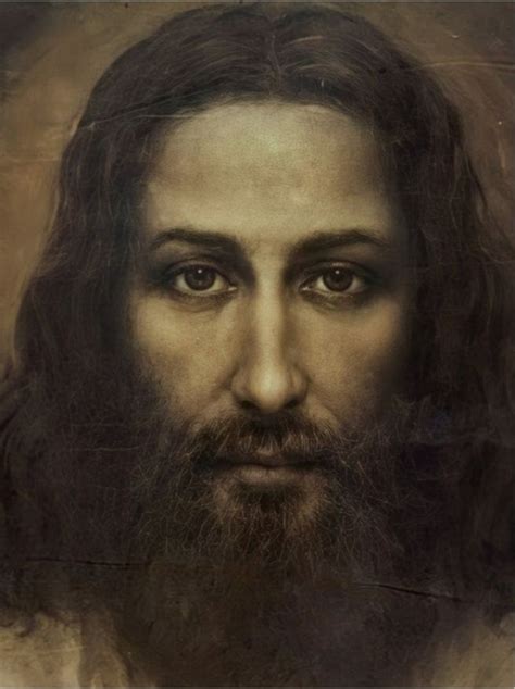 The Face Of Jesus With Long Hair And Beard