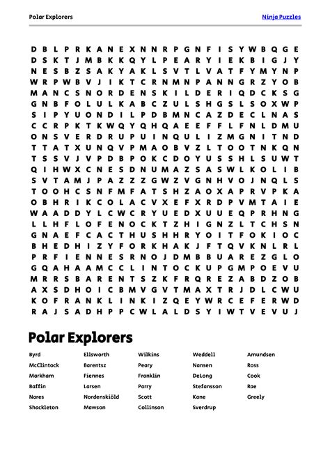 Download Polar Explorers Word Search PDF