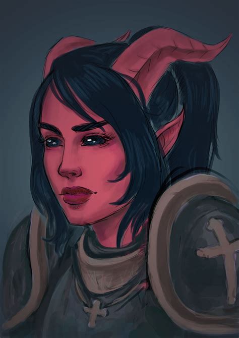 Artstation Tiefling Paladin Lady Alina Stemkovskaya Tiefling