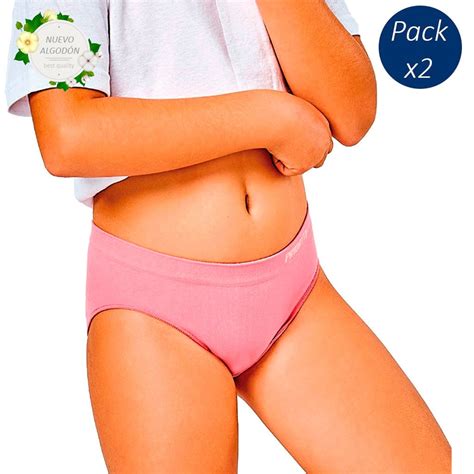 Braga bikini niña algodón sin costuras pack x2 Priorité