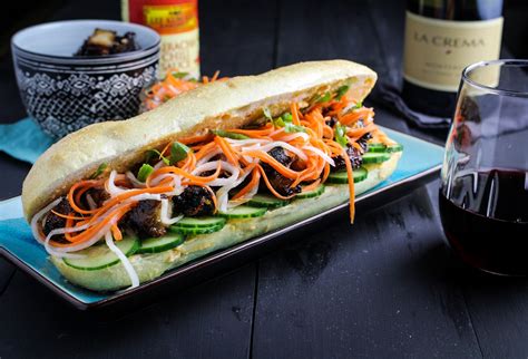 La Crema Pork And Pinot 3 Pork Belly Banh Mi Sandwiches Katie At