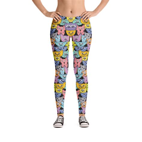 Funny Cutest Cats Kittens Pussy Trendy Colorful Leggings What Devotion Coolest Online