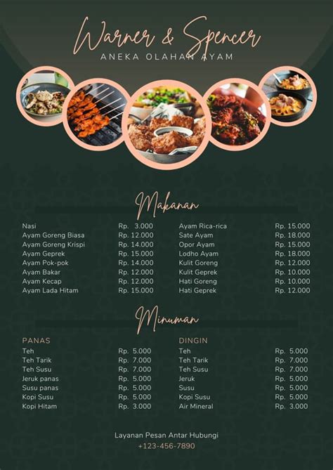 Contoh Menu Makanan And Minuman Online Canva