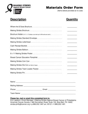 Fillable Online Makingstrides Acsevents Relay For Life Order Form