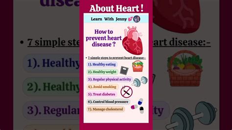 About Heart🫀— Part 6 How To Prevent Heart Disease 👀 Learnwithjenny