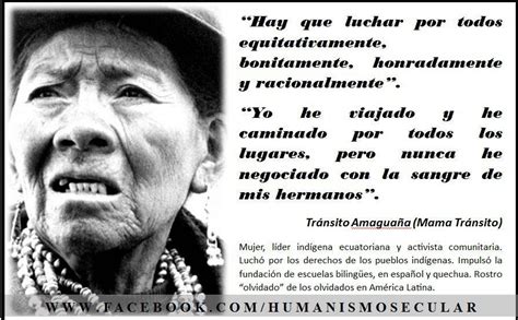 Image result for transito amaguaña frases Historia de america Lucha