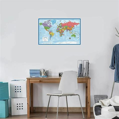 NEW LAMINATED World Map Wall Chart Classic Geography Classroom Poster ...