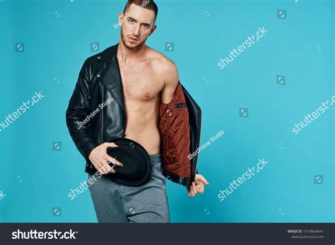 Sexy Man Jacket Naked Torso Hat Stock Photo Shutterstock