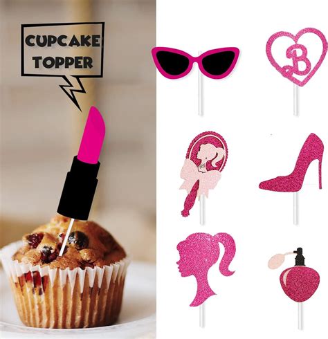 Pcs Princess Hot Pink Cupcake Toppers And Pink Glitter Girls Cupcake Topper For Pink Girl