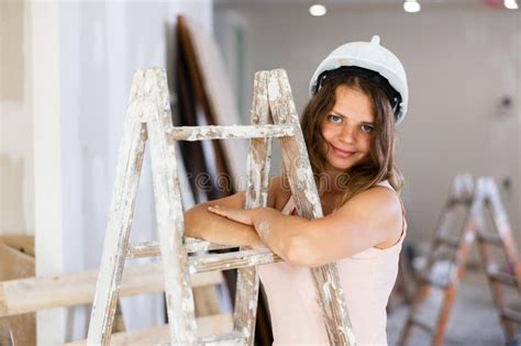 Portrait Of Naked Woman Cleaner Standing In Office Stock Image Image Of Erotic Naked
