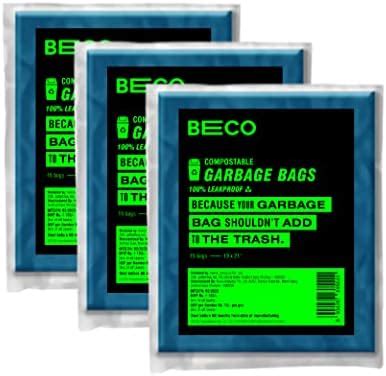 Beco Eco Friendly Flat Compostable Blue Garbage Bags For Dustbin 45