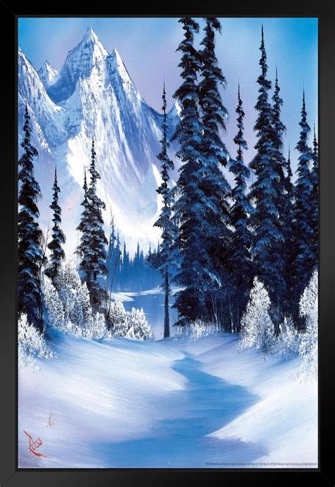 Loon Peak® Bob Ross Winter Mountain Art Print Painting Bob Ross Poster ...