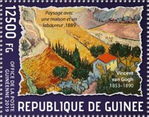 Stamp Landscape With A House And A Ploughman 1889 Guinea