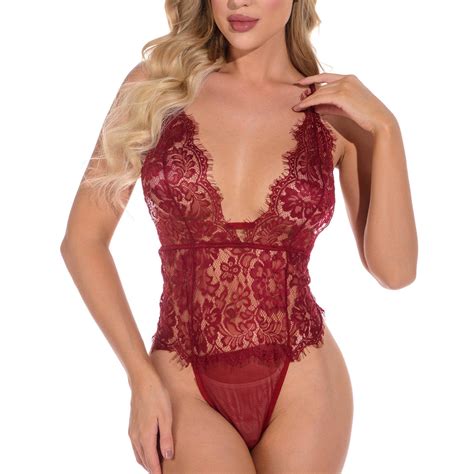 Olyvenn Reduced Jumpsuit Women Lace Lingerie Hollow Out Bodysuit