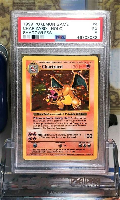 Pokemon Psa Excellent Shadowless Charizard Holo Rare Unlimited