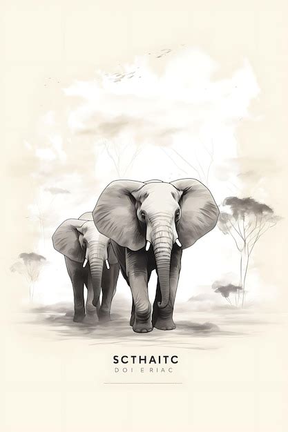 Premium Ai Image Colorful Poster African Elephants Anti Poaching Awareness Dusty Grays