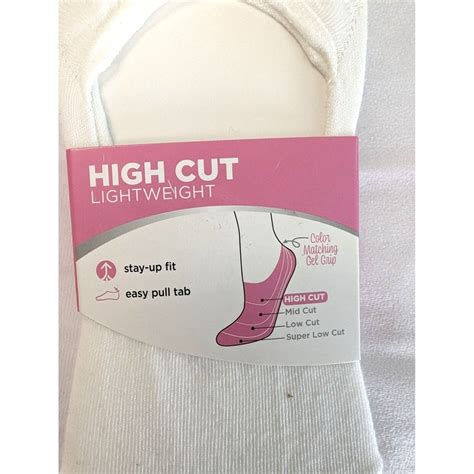 Peds Highcut Lightweight No Show Sock Liners 6 Pairs Extended Size 8 12