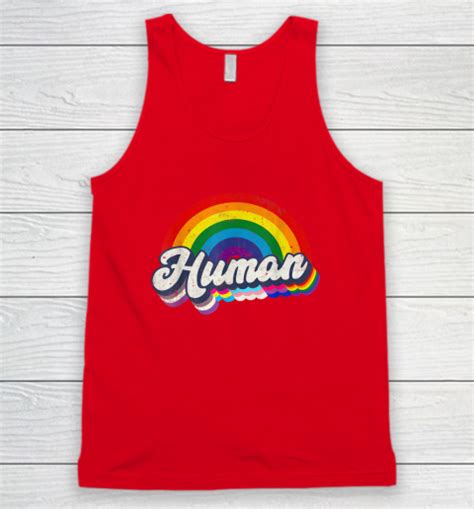 Human Lgbt Flag Gay Pride Month Transgender Rainbow Lesbian Tank Top Tee For Sports