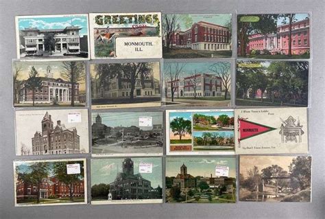 Postcards 100 Monmouth Illinois Buildings Matthew Bullock Auctioneers