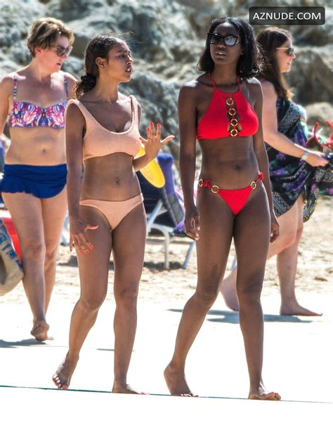 Mouna Traore Sexy In A Bright Red Bikini As She Enjoyed Some Fun In The Sun On Christmas Day In