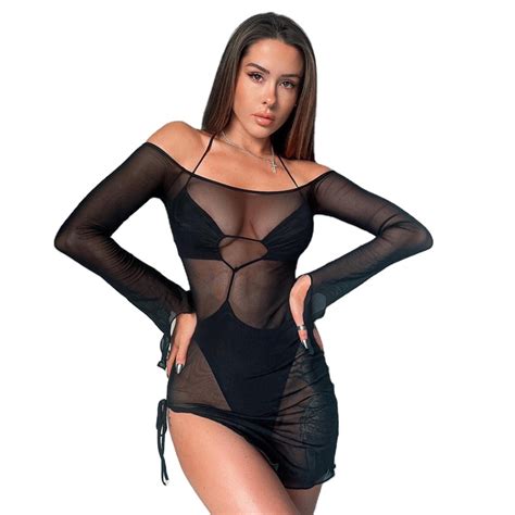 Hot Sales Women Swimming Suits Sexy Lace Cover And Hollow Out One Piece Halter Swimsuit