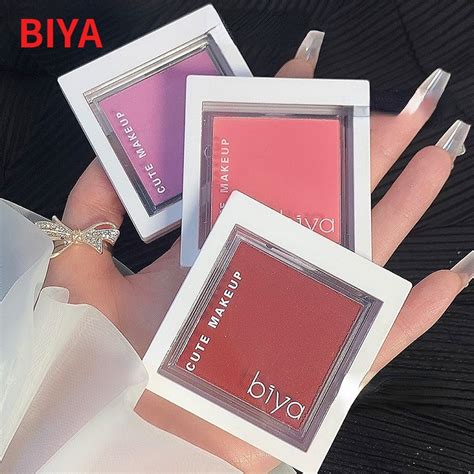 Biya Monochrome Blush High Disc Milk Apricot Nude Makeup Natural Beauty Blush Plate Sun Red