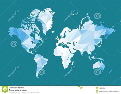 Mappa Di Mondo Nello Stile Del Poligono Illustrazione Vettoriale