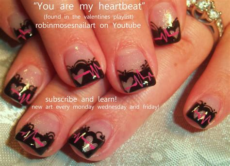 Nail Art By Robin Moses Heart Nails Valentine Nails Spiderweb