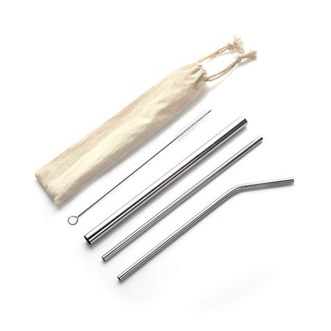 Stainless Steel Straw Set With Drawstring Pouch Corporate Ts Singapore Gatewin