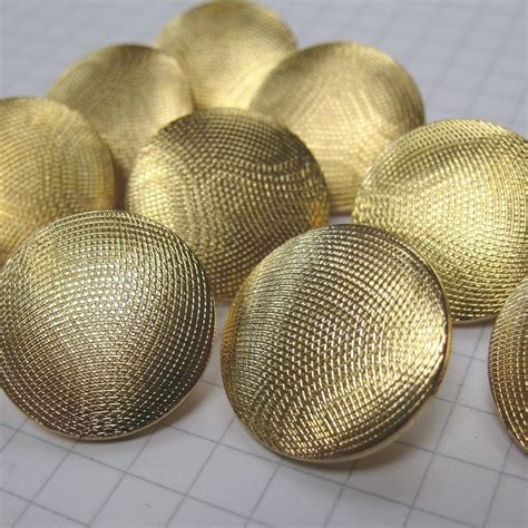 10 Medium Textured Gold Shank Buttons Etsy