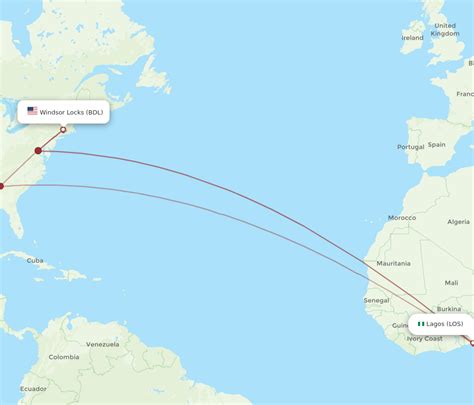 All Flight Routes From Lagos To Hartford Los To Bdl Flight Routes