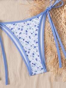 Swim Mod Women S Summer Beach Ditsy Floral Halter Tie Sexy Bikini Swimwear Set SHEIN USA
