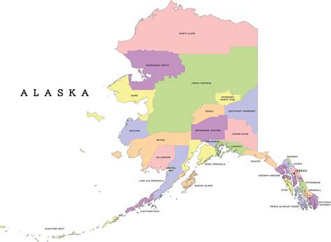 Boroughs In Alaska Full List Of Counties And Census Areas Map