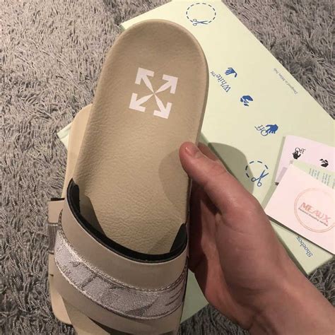 Off White Off White Slides Nude Band Logo Gem