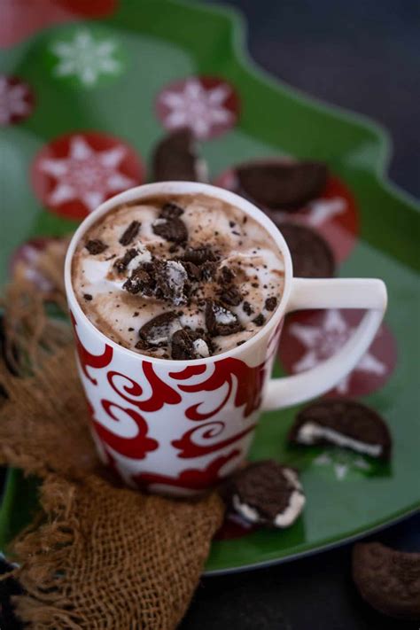 Oreo Hot Chocolate Recipe Dunkin Donuts Copycat Whiskaffair