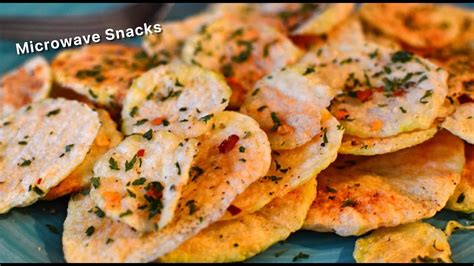 Crispy Microwave Potato Chips With Seasoning 2 Ways 5 Minute Snack Healthy Potato Chips