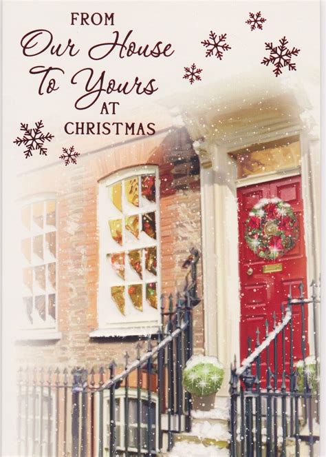 From Our House To Your House Christmas Card Cute Traditional Ebay