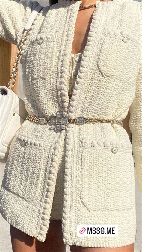 Tweed Jacket Style Chanel Tweed Jacket Knit Fashion Look Fashion