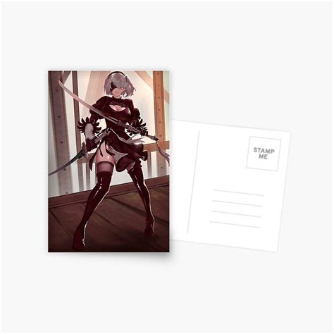 Sexy YoRHa 2B Lewd Thighs Thicc Ass Butt Nier Automata Anime Hentai Girl 6 Postcard By