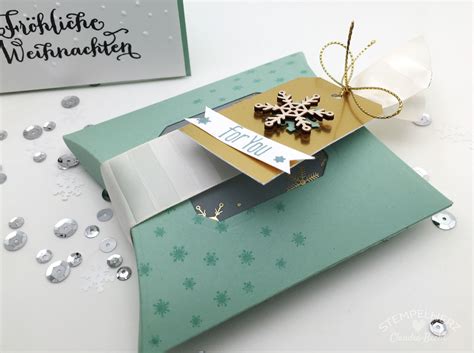 Stampin Up Stempelherz Weihnachtskarte Weihnachtsverpackung Pillowbox