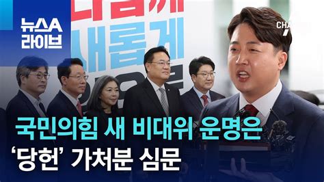 국민의힘 새 비대위 운명은‘당헌 가처분 심문 뉴스a 라이브 Youtube